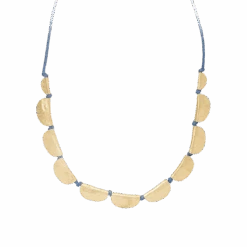 Jayanti Hammered Gold Discs Necklace - Indigo Thread