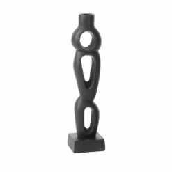 Jelani Matte Black Candle Holder -Jungalow Banelrg PhotoRoom