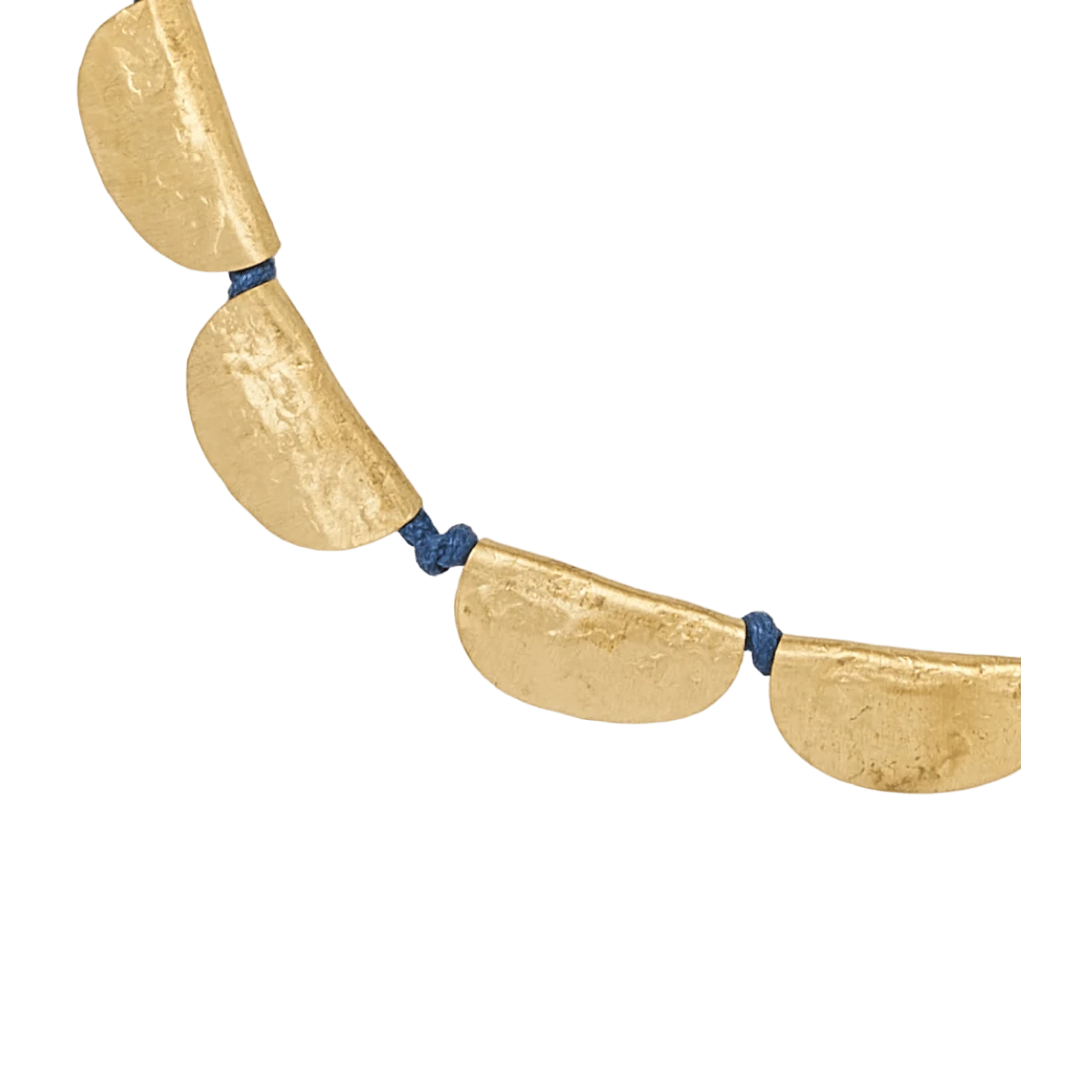 Jayanti Hammered Gold Discs Necklace - Indigo Thread 5 Jayanti Hammered Gold Discs Necklace - Indigo Thread - Image 3