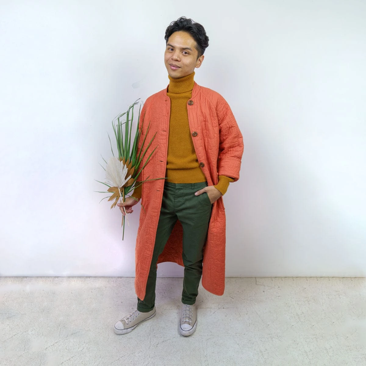 Hamsa Quilted Coat In Coral By Jungalow® 7 Hamsa Quilted Coat In Coral By Jungalow® - Image 5