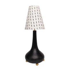 Jungalow Eytan Table Lamp Base In Black By Like A Lion™ -Jungalow JUNGALOW LAMPS EYTAN BLACK ALL SHADES SQUARE