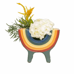 Rainbow Bowl In Navy By Jungalow® -Jungalow JUNGALOW RAINBOW PLANTER NAVY 03