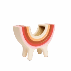 Rainbow Bowl In Pink By Jungalow® -Jungalow JUNGALOW RAINBOW PLANTER PINK 01