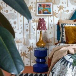 Jungalow Cobalt Blue Mali Zig Zag Stool By Justina Blakeney™ -Jungalow JUNGALOW STOOLS LIFESTYLE SQUARE 15