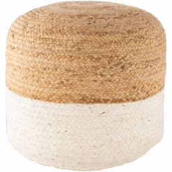Natural/White Jute Pouf
