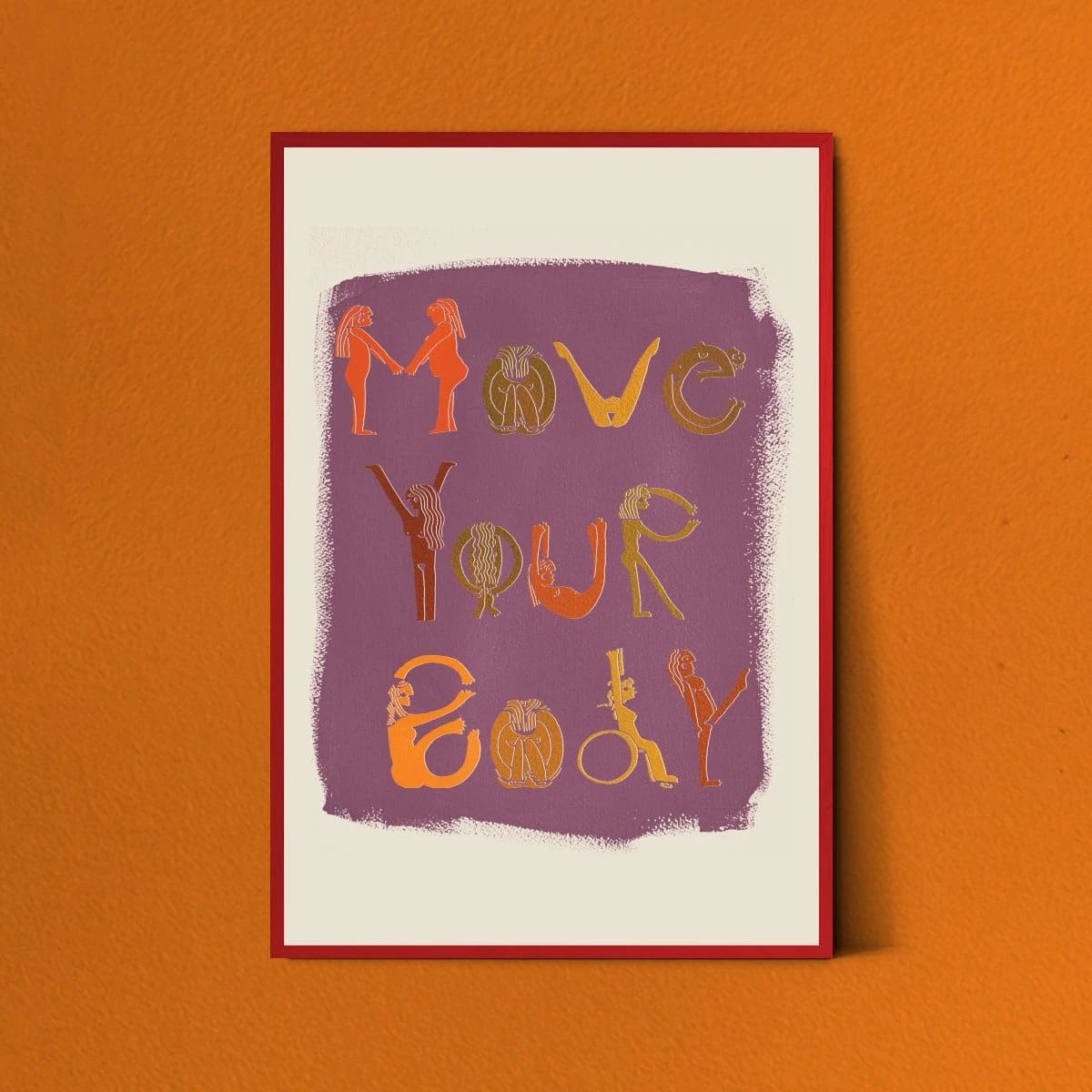 Move Your Body Art Print In Plum By Jungalow® 3 Move Your Body Art Print In Plum By Jungalow®