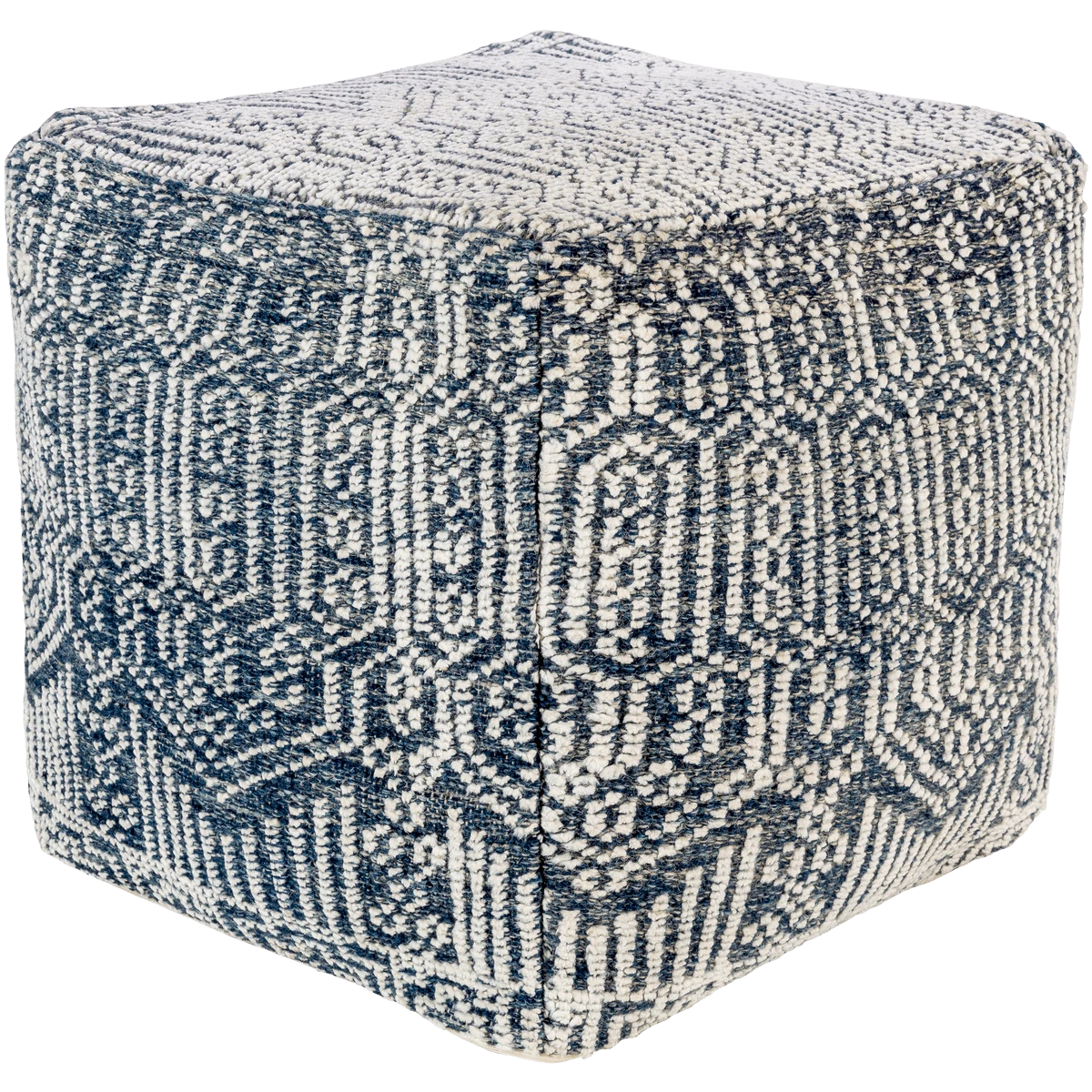 Navy Putri Hand Knotted Pouf 3 Navy Putri Hand Knotted Pouf