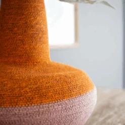 Miro Orange & Pink Seagrass Basket -Jungalow NDEC1002 3 PhotoRoom