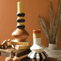 Biyu Paper Mache Black & White Vase -Jungalow NJJ1013 2 PhotoRoom f9dc1e6b e8b4 4deb 9b55 f61d5cbd0140