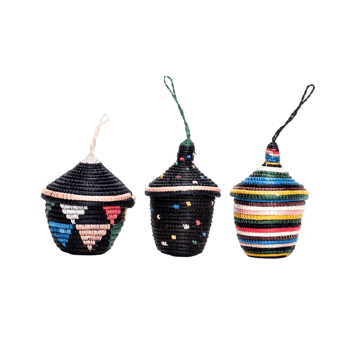 Neon & Black Basket Trio Ornaments 4 Neon & Black Basket Trio Ornaments - Image 2