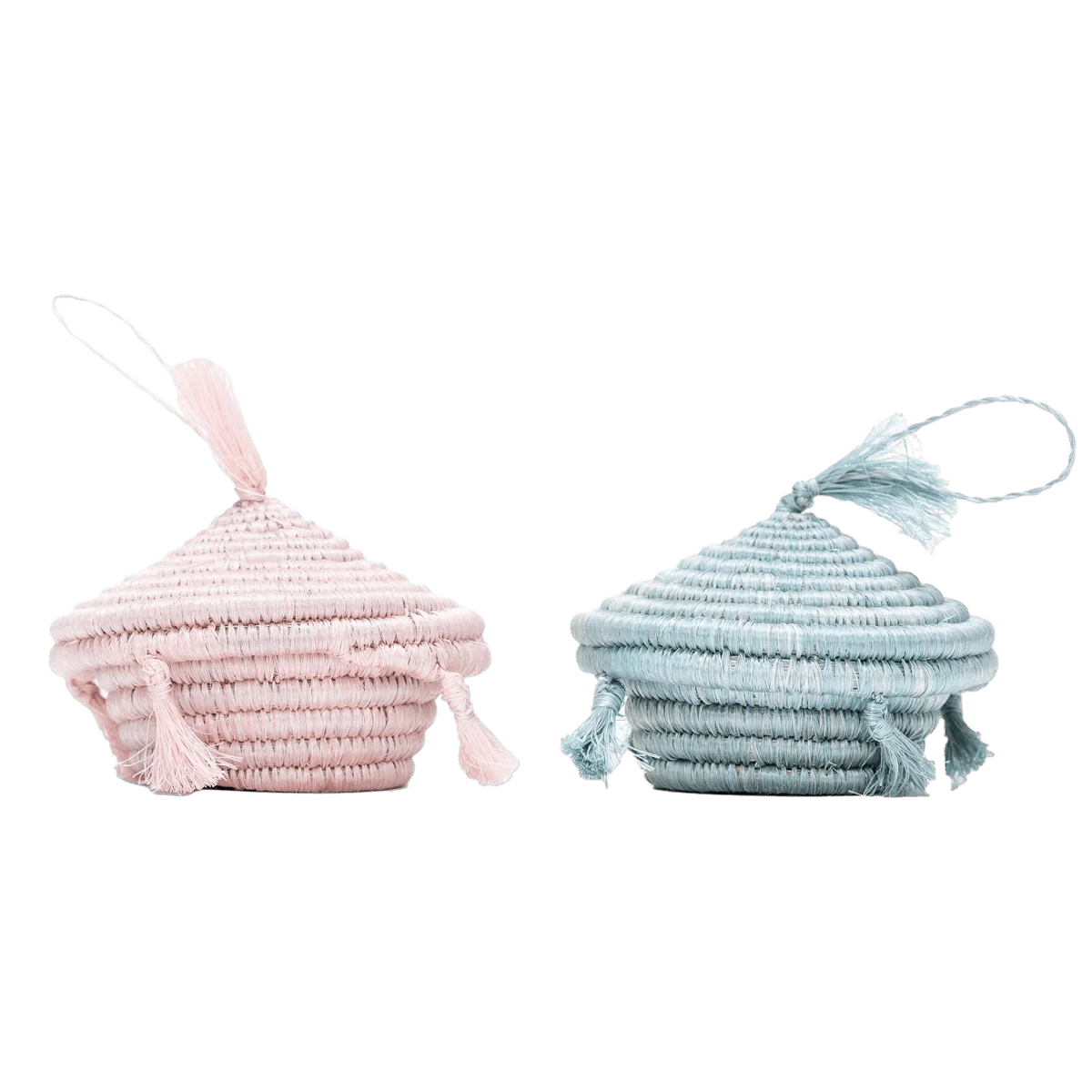 Pink Basket With Tassels Holiday Ornament 6 Pink Basket With Tassels Holiday Ornament - Image 4