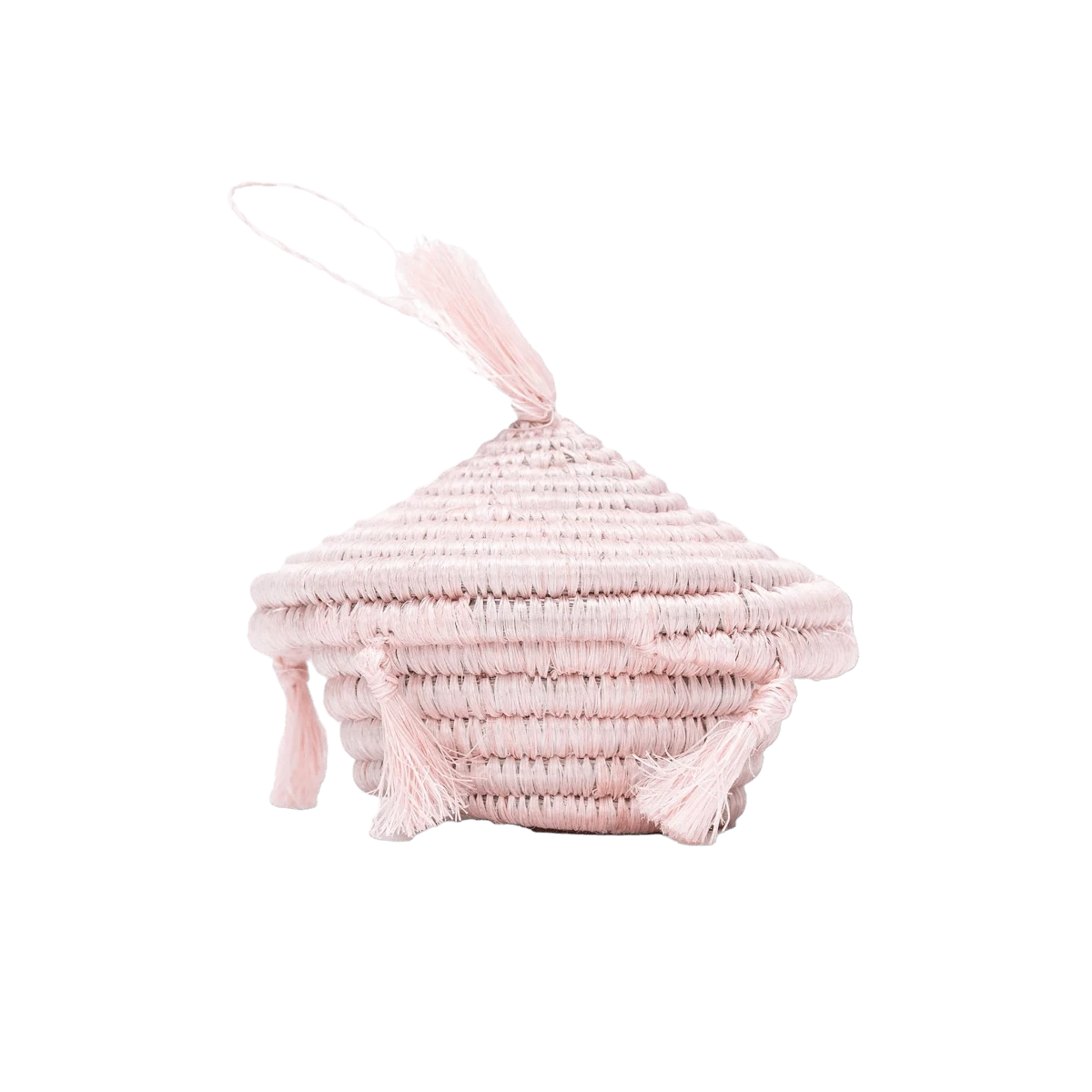 Pink Basket With Tassels Holiday Ornament 4 Pink Basket With Tassels Holiday Ornament - Image 2