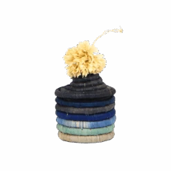 Blue Gradient Pom Pom Basket Holiday Ornament -Jungalow OO.20143front 1800x1800 PhotoRoom