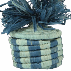 Bright Blue Pom Pom Basket Holiday Ornament -Jungalow OO.20148detail 1800x1800 PhotoRoom