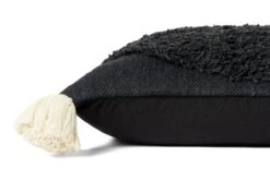 Black Monster Round Pillow By Justina Blakeney® X Loloi -Jungalow P065PJB0023BLWHPIL3 22