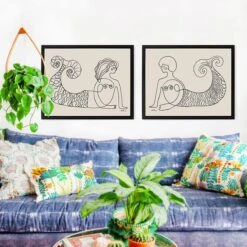 Sisters Of The Sea 1 Art Print By Justina Blakeney -Jungalow SistersOfTheSea1 2 2752daec aa39 416c 92e9 77e2ffb879d9