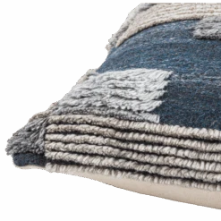 Blue Salima Shag Pillow -Jungalow baa003 detail corner PhotoRoom