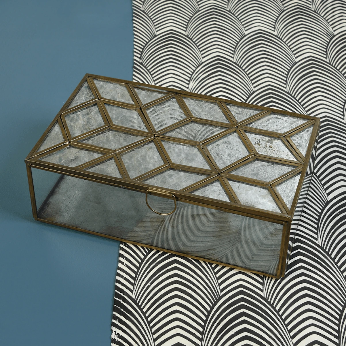 Geo Brass Mirrored Box 4 Geo Brass Mirrored Box - Image 2