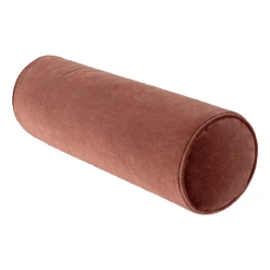 Cotton Velvet Bolster Pillow In Brick