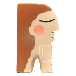 Jungalow Face Bookend Vase By Justina Blakeney™ 16 Jungalow Face Bookend Vase By Justina Blakeney™ -Jungalow brownhairvase