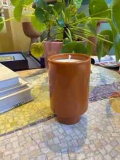 Jungalow Kaya Ceramic Candle - Burnt Orange/Sandalwood -Jungalow burntorangecandle