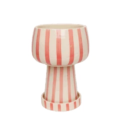 Jungalow Kaya 3-Piece Ceramic Planter By Justina Blakeney™ -Jungalow coralstripedkayaplanter