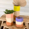 Vivid Hexagonal Vase Set 2 Vivid Hexagonal Vase Set -Jungalow dippedhexagonalplanters