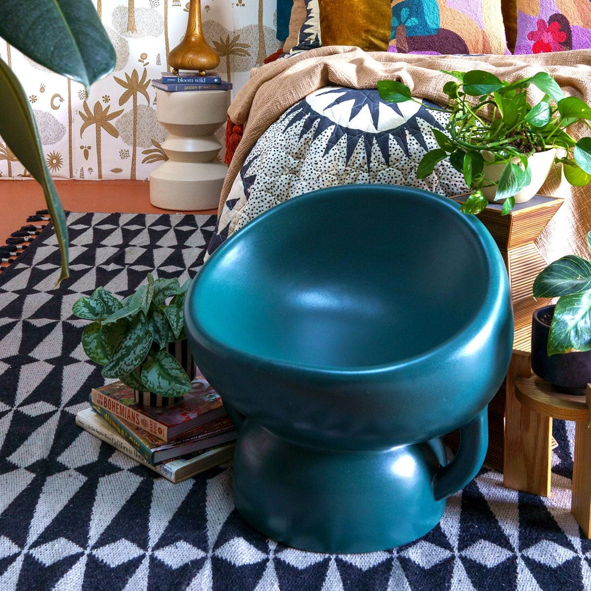 Jungalow Emerald Mali Mushroom Stool By Justina Blakeney™ 4 Jungalow Emerald Mali Mushroom Stool By Justina Blakeney™ - Image 2