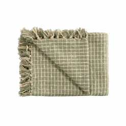 Sage Check Throw Blanket