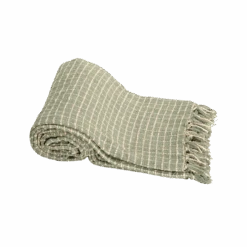 Sage Check Throw Blanket -Jungalow green3 PhotoRoom