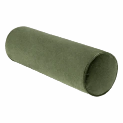 Cotton Velvet Bolster Pillow In Green
