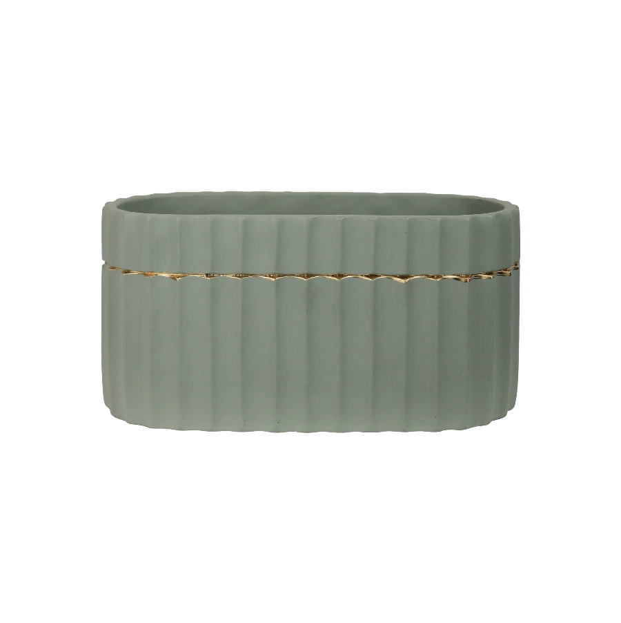 Pistachio + Gold Oval Vase 3 Pistachio + Gold Oval Vase