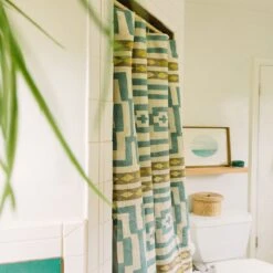 Blue Hypnotic Shower Curtain By Jungalow™ 8 Blue Hypnotic Shower Curtain By Jungalow™ -Jungalow hypnoticshowercurtain