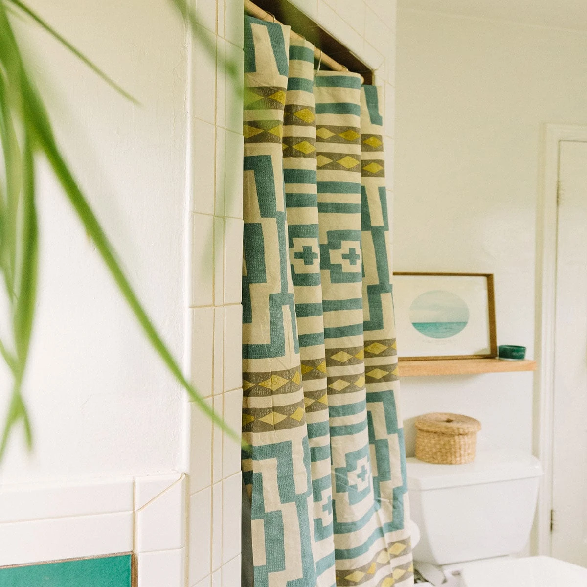 Blue Hypnotic Shower Curtain By Jungalow™ 5 Blue Hypnotic Shower Curtain By Jungalow™ - Image 3