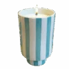 Jungalow Kaya Ceramic Candle - Aqua Stripe/Plumeria