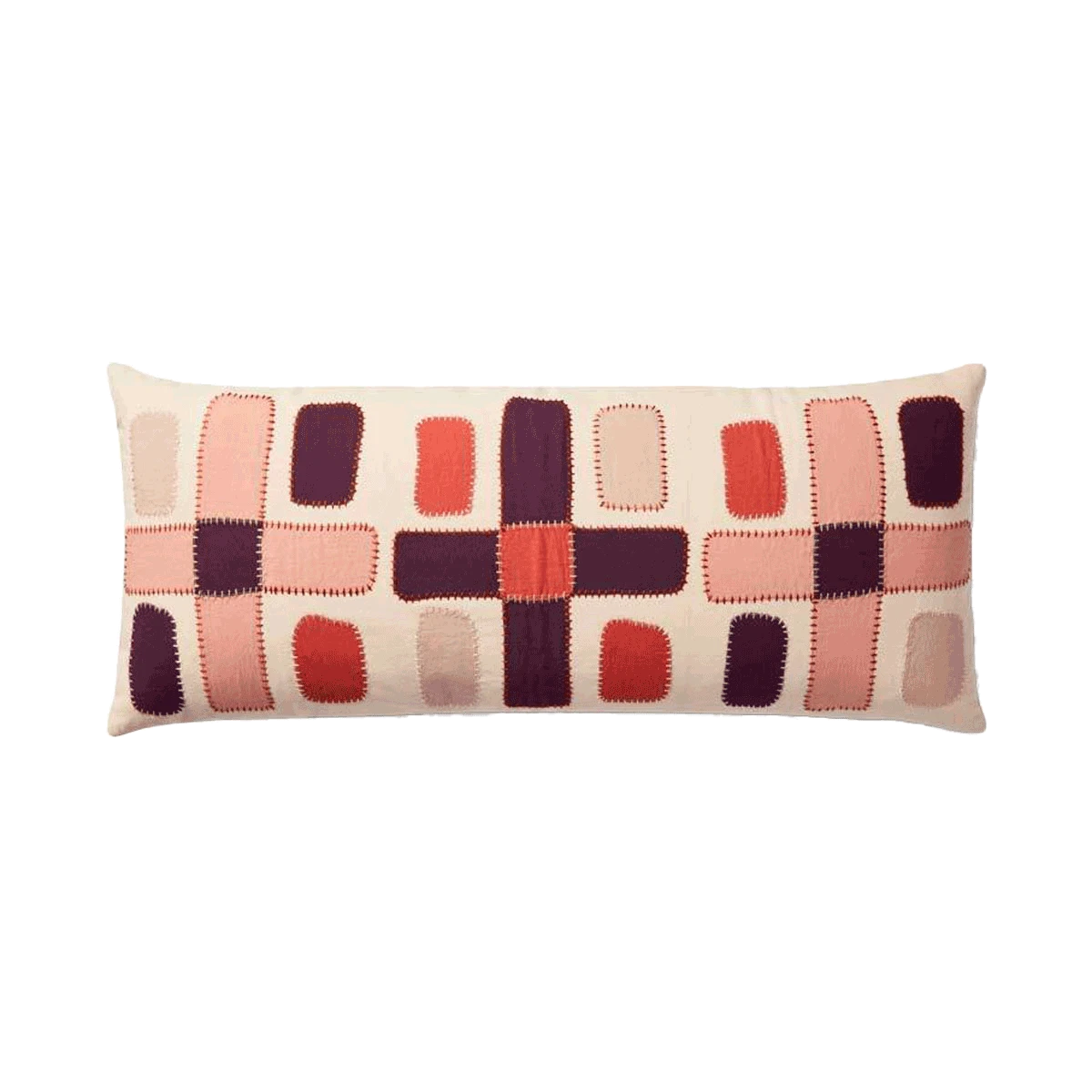 Pink Stitched Lumbar Pillow By Justina Blakeney® X Loloi 3 Pink Stitched Lumbar Pillow By Justina Blakeney® X Loloi