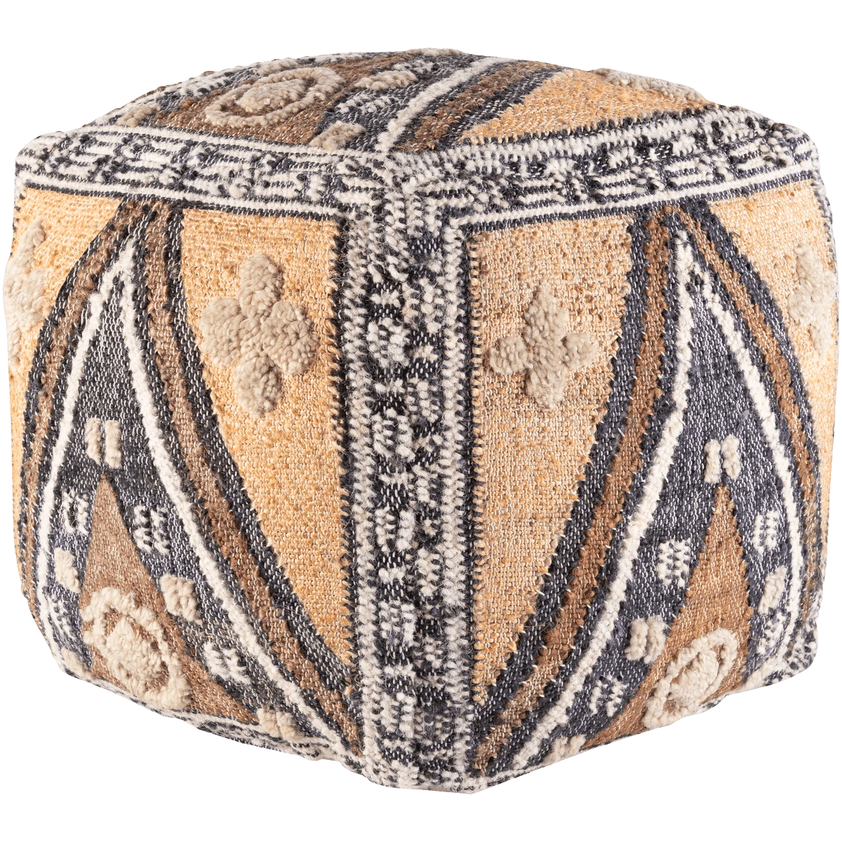 Jute Tan Pouf 3 Jute Tan Pouf