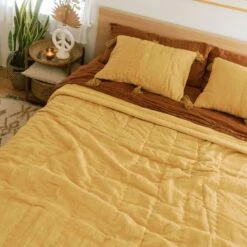 Jungalow Sol Natural Dyed Quilt In Marigold By Like A Lion® -Jungalow marigold2