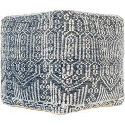Navy Putri Hand Knotted Pouf 9 Navy Putri Hand Knotted Pouf -Jungalow nbpf003 detail profile PhotoRoom