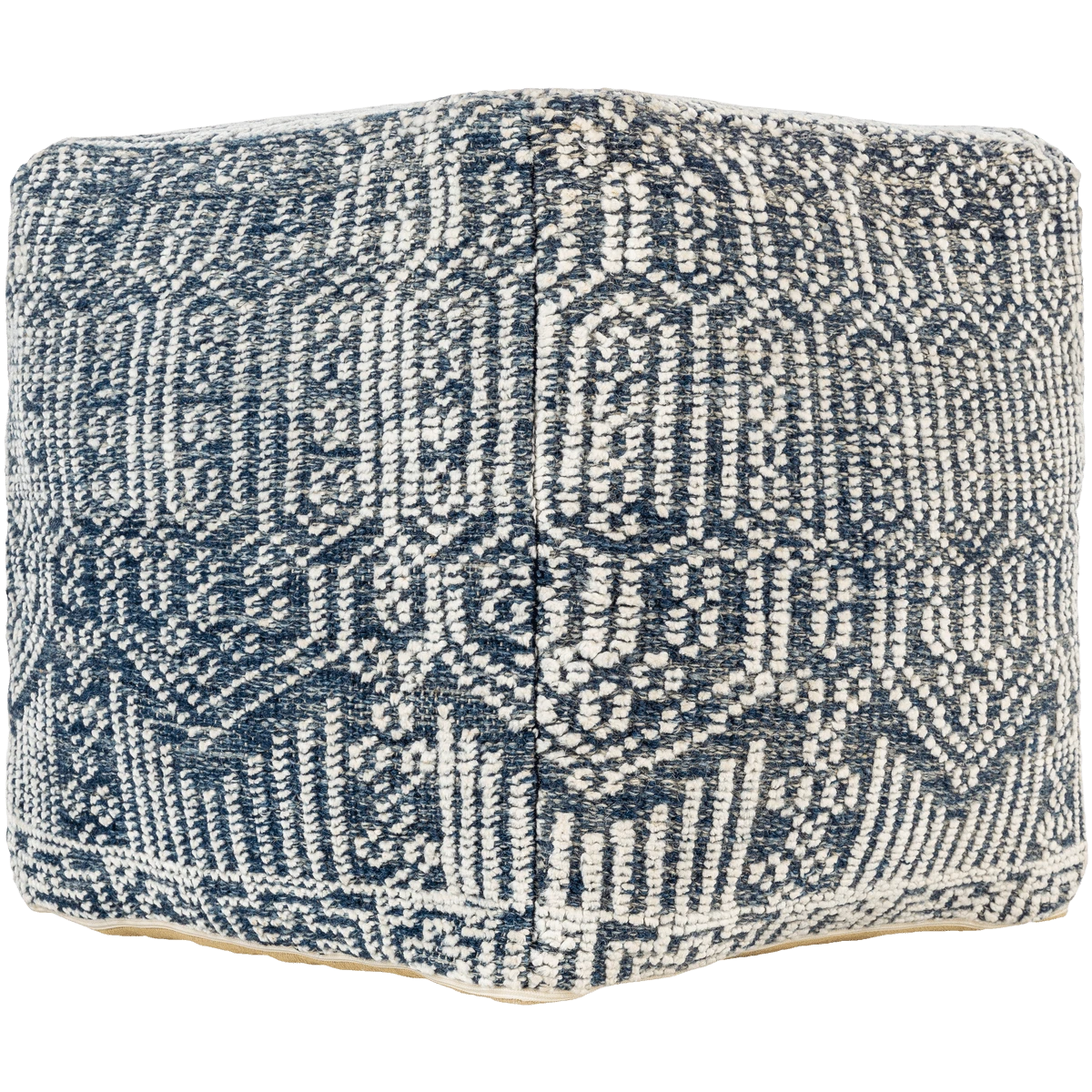 Navy Putri Hand Knotted Pouf 5 Navy Putri Hand Knotted Pouf - Image 3