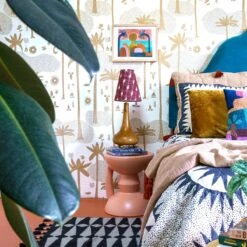 Jungalow Clay Mali Hourglass Stool By Justina Blakeney™ -Jungalow pinkstool2