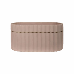 Chalk Pink + Gold Oval Vase