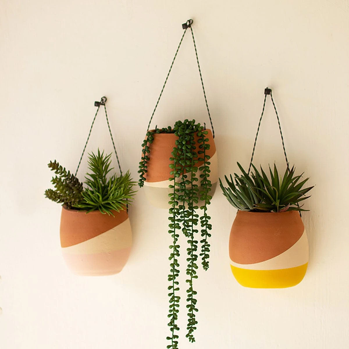 Color Dipped Wall Planter Set 3 Color Dipped Wall Planter Set
