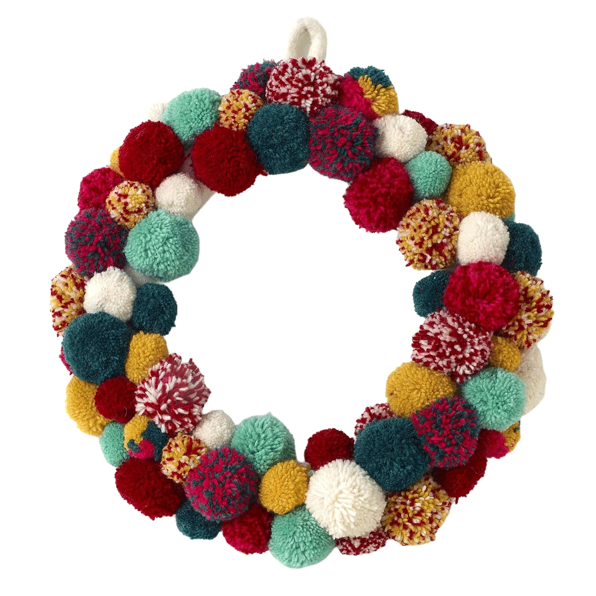 Colorful Pom Pom Wreath 3 Colorful Pom Pom Wreath