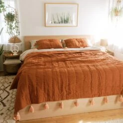 Jungalow Sol Natural Dyed Quilt In Rust By Like A Lion™ -Jungalow rust 48ae6d2d 8336 43c7 95eb 967a5888f558
