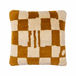 Rust Abstract Shag Pillow