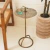 Brass Lace Leaf Accent Table -Jungalow table