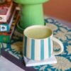 Jungalow Tierra Striped Mug Set In Teal -Jungalow tierramug