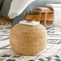 Jute Round Pouf -Jungalow tppf006 styleshot 201