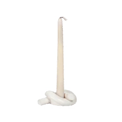 Cream Knot Candle Holder